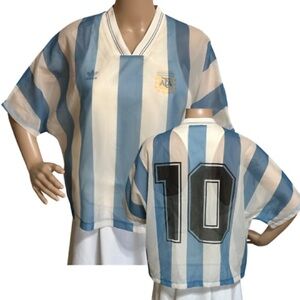 adidas Women’s Argentina Layered Blue and White Jersey